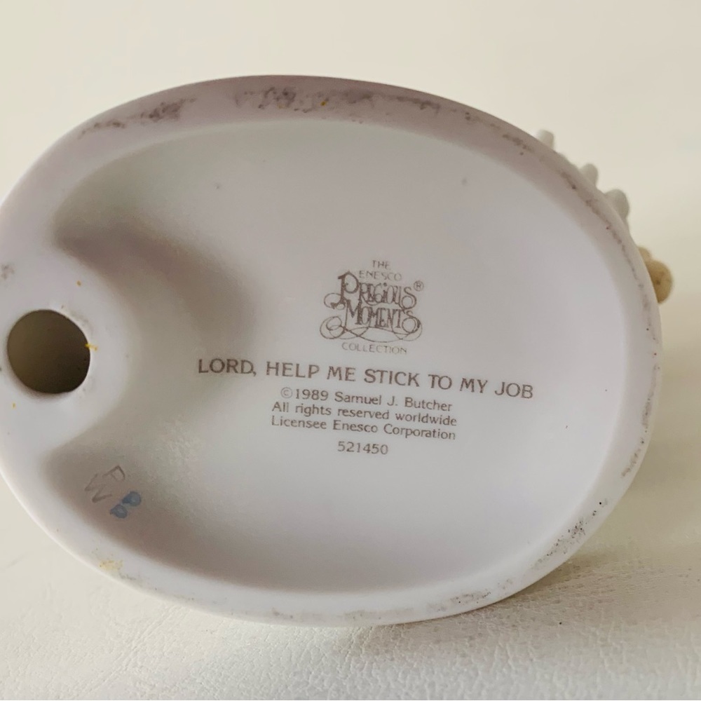 Vintage 1980 Enesco Precision Movements “Lord Help Me Stick To My Job” - Picture 7 of 7